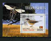Timor (East) 2001 Thrushes (Insect in margin) perf m/sheet cto used