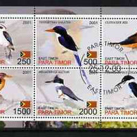Timor (East) 2001 Kingfishers perf sheetlet containing set of 6 values cto used
