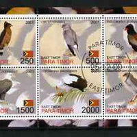 Timor (East) 2001 Hawks perf sheetlet containing set of 6 values cto used