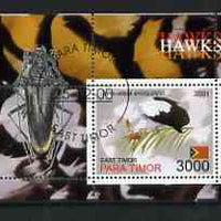 Timor (East) 2001 Hawks (Insect in margin) perf m/sheet cto used