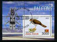 Timor (East) 2001 Falcons (Insect in margin) perf m/sheet cto used