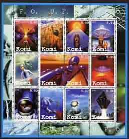 Komi Republic 2002 UFO's #1 perf sheetlet containing set of 12 values unmounted mint