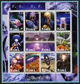 Komi Republic 2002 UFO's #2 perf sheetlet containing set of 12 values unmounted mint