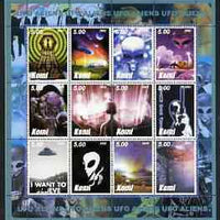 Komi Republic 2002 UFO's #4 perf sheetlet containing set of 12 values unmounted mint