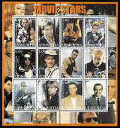 Udmurtia Republic 2002 Movie Stars #1 perf sheetlet containing set of 12 values unmounted mint (Schwarzenegger, Brad Pitt, Van Damme & S Connery)