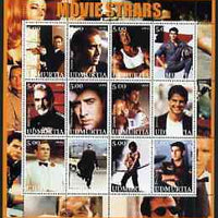 Udmurtia Republic 2002 Movie Stars #2 perf sheetlet containing set of 12 values unmounted mint (S Connery, Nicolas Cage, Stallone & Tom Cruise)