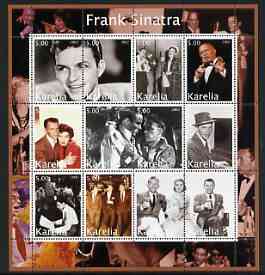 Karelia Republic 2002 Frank Sinatra #1 perf sheetlet containing set of 12 values unmounted mint