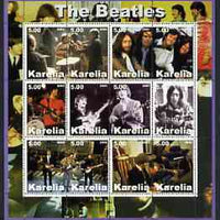 Karelia Republic 2002 The Beatles #1 perf sheetlet containing set of 12 values unmounted mint