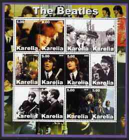 Karelia Republic 2002 The Beatles #2 perf sheetlet containing set of 12 values unmounted mint