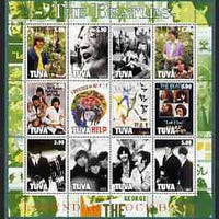 Touva 2002 The Beatles perf sheetlet containing set of 12 values unmounted mint