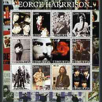 Udmurtia Republic 2002 George Harrison #1 perf sheetlet containing set of 12 values unmounted mint