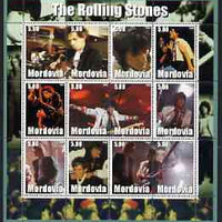 Mordovia Republic 2002 The Rolling Stones #1 perf sheetlet containing set of 12 values unmounted mint