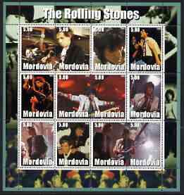 Mordovia Republic 2002 The Rolling Stones #1 perf sheetlet containing set of 12 values unmounted mint