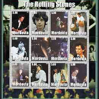 Mordovia Republic 2002 The Rolling Stones #2 perf sheetlet containing set of 12 values unmounted mint