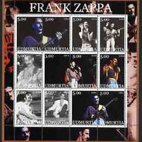 Udmurtia Republic 2002 Frank Zappa perf sheetlet containing set of 12 values unmounted mint
