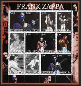 Udmurtia Republic 2002 Frank Zappa perf sheetlet containing set of 12 values unmounted mint