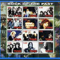 Touva 2002 Rock of the Past #3 perf sheetlet containing set of 12 values unmounted mint