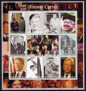 Karakalpakia Republic 2002 Jimmy Carter perf sheetlet containing set of 12 values unmounted mint