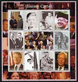 Karakalpakia Republic 2002 Jimmy Carter perf sheetlet containing set of 12 values unmounted mint