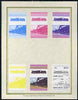 St Lucia 1985 Locomotives #4 (Leaders of the World) $2.50 'Big Bertha 0-10-0' set of 7 imperf progressive proof pairs comprising the 4 individual colours plus 2, 3 and all 4 colour composites mounted on special Format International cards (as SG 830a)