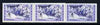 Cyprus 1964 UN Council 40m (Skiing) strip of 3, one stamp with variety 'broken globe' unmounted mint SG 239var