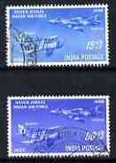 India 1958 Silver Jubilee of Indian Air Force set of 2 fine used, SG 397-98