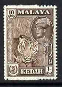 Malaya - Kedah 1959 Tiger 10c brown (from def set) unmounted mint, SG 109