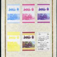 St Vincent 1985 Locomotives #4 (Leaders of the World) 10c (0-6-0 Fenchurch) set of 7 imperf progressive proof pairs comprising the 4 individual colours plus 2, 3 and all 4 colour composites mounted on special Format International ……Details Below