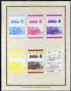 St Vincent 1985 Locomotives #4 (Leaders of the World) 10c (0-6-0 Fenchurch) set of 7 imperf progressive proof pairs comprising the 4 individual colours plus 2, 3 and all 4 colour composites mounted on special Format International ……Details Below
