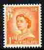 New Zealand 1955-59 QEII 1d orange (large numeral) on white opaque paper unmounted mint, SG 745b