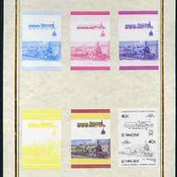 St Vincent 1985 Locomotives #4 (Leaders of the World) 40c (4-2-2 Stirling Single) set of 7 imperf progressive proof pairs comprising the 4 individual colours plus 2, 3 and all 4 colour composites mounted on special Format Internat……Details Below