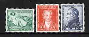Germany - Allied Occupation - 1949 Birth Bicentenary of Goethe (poet) perf set of 3 unmounted mint SG A148-150