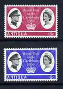 Antigua 1966 Royal Visit perf set of 2 unmounted mint, SG 174-75