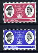 St Lucia 1966 Royal Visit perf set of 2 unmounted mint, SG 220-21