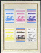 St Vincent 1985 Locomotives #4 (Leaders of the World) $2.50 (4-6-2 Great Bear) set of 7 imperf progressive proof pairs comprising the 4 individual colours plus 2, 3 and all 4 colour composites mounted on special Format Internation……Details Below