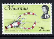 Mauritius 1969-73 Spiny Shrimp 25c chalky paper (from def set) unmounted mint, SG 389