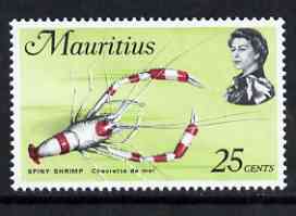 Mauritius 1969-73 Spiny Shrimp 25c chalky paper (from def set) unmounted mint, SG 389