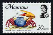 Mauritius 1969-73 Fiddler Crab 20c glazed paper (from def set) unmounted mint, SG 388a