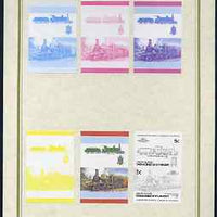 St Vincent - Union Island 1985 Locomotives #3 (Leaders of the World) 5c 'Skye Bogie 4-4-0' set of 7 imperf progressive proof pairs comprising the 4 individual colours plus 2, 3 and all 4 colour composites mounted on special Format……Details Below