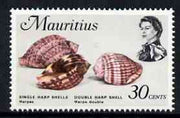 Mauritius 1969-73 Harp Shells 30c glazed paper (from def set) unmounted mint, SG 390a