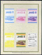 St Vincent - Union Island 1985 Locomotives #3 (Leaders of the World) 50c 'Class 45xx 2-6-2' set of 7 imperf progressive proof pairs comprising the 4 individual colours plus 2, 3 and all 4 colour composites mounted on special Forma……Details Below