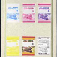 St Vincent - Union Island 1985 Locomotives #3 (Leaders of the World) 60c 'Butler Henderson 4-4-0' set of 7 imperf progressive proof pairs comprising the 4 individual colours plus 2, 3 and all 4 colour composites mounted on special……Details Below