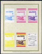 St Vincent - Union Island 1985 Locomotives #3 (Leaders of the World) 60c 'Butler Henderson 4-4-0' set of 7 imperf progressive proof pairs comprising the 4 individual colours plus 2, 3 and all 4 colour composites mounted on special……Details Below