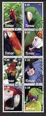 Timor 2003 Parrots perf set of 8 cto used