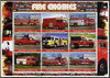 Somalia 2002 Fire Engines #2 perf sheetlet containing set of 9 cto used