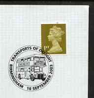 Postmark - Great Britain 2003 cover for Transport of Delight with Birmingham cancel illustrated with a bus