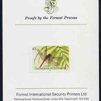 St Vincent - Grenadines 1986 Dragonflies 45c (Brachymesia furcata) imperf proof mounted on Format International proof card