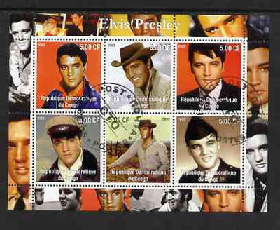 Congo 2002 Elvis Presley perf sheetlet #1 containing set of 6 values cto used