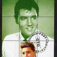 Laos 2000 Elvis Presley perf deluxe sheet #03 (green background) cto used