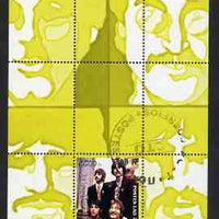 Laos 2000 The Beatles perf deluxe sheet #01 (yellow background) cto used